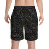 NerdyKeppie Braille Non-Binary Pride Swim Trunks With Pockets. A pair of swim trunks featuring a Braille design in non-binary pride colors. These non-binary pride swim trunks are machine washable.