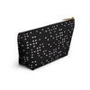 NerdyKeppie Braille Queer Pride Zipper Pouch with T-Bottom. A zippered accessory/makeup bag featuring a t-bottom and a Braille pattern in queer pride colors. This pride zipper pouch is fully lined and comes in two sizes.