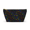NerdyKeppie Braille Rainbow Gay Pride Zipper Pouch with T-Bottom. A zippered accessory/makeup bag featuring a t-bottom and a Braille pattern in rainbow pride colors. This pride zipper pouch is fully lined and comes in two sizes.