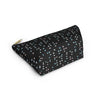 NerdyKeppie Braille Trans Pride Zipper Pouch with T-Bottom. A zippered accessory/makeup bag featuring a t-bottom and a Braille pattern in trans pride colors. This pride zipper pouch is fully lined and comes in two sizes.