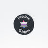 NerdyKeppie's "B'tzelem Elohim" Star of David Embroidered Pride Patch are stitched on black duck cloth and backed by sturdy vinyl fuse.