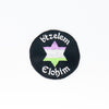 NerdyKeppie's "B'tzelem Elohim" Star of David Embroidered Pride Patch are stitched on black duck cloth and backed by sturdy vinyl fuse.