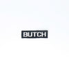NerdyKeppie's "Butch" Embroidered Butch Pride Patch are stitched on black duck cloth and backed by sturdy vinyl fuse.