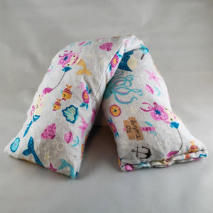 A NerdyKeppie CLOSEOUT Gossiping Mermaids Cotton Flannel Heat & Cold Pack. 