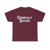NerdyKeppie "Canonically Bisexual" Cotton Bi Pride Tee Shirt. A unisex cotton tee shirt with a "Canonically Bisexual" design on it in bisexual pride colors. This bi pride tee shirt has a classic fit.