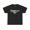 NerdyKeppie "Canonically Gay" Cotton Rainbow Gay Pride Tee Shirt. A unisex cotton tee shirt with a "Canonically Gay" design on it in rainbow pride colors. This gay pride tee shirt has a classic fit.