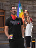 NerdyKeppie "Canonically Kinky" Unisex Cotton Leather Pride Tee Shirt. 