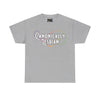 NerdyKeppie "Canonically Lesbian" Cotton Lesbian Pride Tee Shirt. A unisex cotton tee shirt with a "Canonically Lesbian" design on it in lesbian pride colors. This lesbian pride tee shirt has a classic fit.