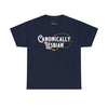 NerdyKeppie "Canonically Lesbian" Cotton Lesbian Pride Tee Shirt. A unisex cotton tee shirt with a "Canonically Lesbian" design on it in lesbian pride colors. This lesbian pride tee shirt has a classic fit.