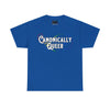 NerdyKeppie "Canonically Queer" Cotton Rainbow Gay Pride Tee Shirt. A unisex cotton tee shirt with a "Canonically Queer" design on it in rainbow gay pride colors. This queer pride tee shirt has a classic fit.