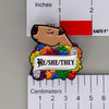 NerdyKeppie Capybara Enamel Rainbow Gay Pride Pronoun Pins. Our enamel pin features an adorable capybara, a paper scroll with nine different pronoun choices, and flowers in rainbow gay pride colors. This pride pin ships from Portland, Oregon.