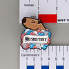NerdyKeppie Capybara Enamel Trans Pride Pronoun Pins. Our enamel pin features an adorable capybara, a paper scroll with eight different pronoun choices, and flowers in transgender pride colors. This pride pin ships from Portland, Oregon.