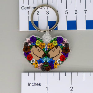 NerdyKeppie-Capybara Heart Acrylic Progress Pride Keychain-