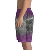 NerdyKeppie Carina Nebula Ace Pride Swim Trunks With Pockets. A pair of swim trunks featuring a Carina Nebula design in asexual pride colors. These ace pride swim trunks are machine washable.