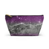 NerdyKeppie Carina Nebula Ace Pride Zipper Pouch with T-Bottom. A zippered accessory/makeup bag featuring a t-bottom and a Carina Nebula pattern in asexual pride colors. This ace pride zipper pouch is fully lined and comes in two sizes.