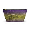 NerdyKeppie Carina Nebula Non-Binary Pride Zipper Pouch with T-Bottom. A zippered accessory/makeup bag featuring a t-bottom and a Carina Nebula pattern in non-binary pride colors. This non-binary pride zipper pouch is fully lined and comes in two sizes.