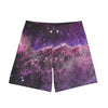 NerdyKeppie Carina Nebula Queer Pride Swim Trunks With Pockets With Pockets. A pair of swim trunks featuring a Carina Nebula design in queer pride colors. These queer pride swim trunks are machine washable.