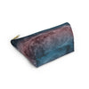 NerdyKeppie Carina Nebula Trans Pride Zipper Pouch with T-Bottom. A zippered accessory/makeup bag featuring a t-bottom and a [PATTERN] pattern in transgender pride colors. This trans pride zipper pouch is fully lined and comes in two sizes.
