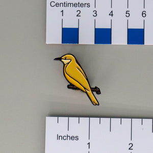 NerdyKeppie Cattle Tyrant Enamel Pin. Our cattle tyrant enamel pin features the capybara's best friend perched on a stick. Perfect for your favorite terrestrial rodent.