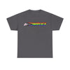 NerdyKeppie "Accomplice" Cotton Progress Pride Tee Shirt. A unisex cotton tee shirt with an "Accomplice" design on it in rainbow pride colors. This gay pride tee shirt has a classic fit.
