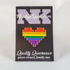 NerdyKeppie Console Pride 8-Bit Heart Pride Enamel Pins. Adorable pride enamel pins in the shape of 8-bit hearts like video game sprites. Show your pride!