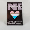 NerdyKeppie Console Pride 8-Bit Heart Pride Enamel Pins. Adorable pride enamel pins in the shape of 8-bit hearts like video game sprites. Show your pride!