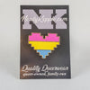 NerdyKeppie Console Pride 8-Bit Heart Pride Enamel Pins. Adorable pride enamel pins in the shape of 8-bit hearts like video game sprites. Show your pride!