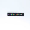 NerdyKeppie's "Cripplepunk" Embroidered Disability Pride Patch are stitched on sturdy rectangular duck cloth and backed with vinyl fuse.