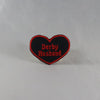 NerdyKeppie's Derby Husband BONEYARD "Derby Husband / Wife / Widow" Embroidered Roller Derby Patch are stitched on black duck cloth and backed by sturdy vinyl fuse.