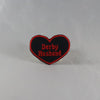 NerdyKeppie's Derby Husband "Derby Husband / Wife / Spouse / Widow" Embroidered Roller Derby Patch are stitched on black duck cloth and backed by sturdy vinyl fuse.