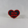 NerdyKeppie's Derby Widow BONEYARD "Derby Husband / Wife / Widow" Embroidered Roller Derby Patch are stitched on black duck cloth and backed by sturdy vinyl fuse.