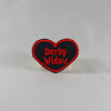 NerdyKeppie's Derby Widow "Derby Husband / Wife / Spouse / Widow" Embroidered Roller Derby Patch are stitched on black duck cloth and backed by sturdy vinyl fuse.
