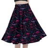 A person wearing a NerdyKeppie Dino Bones Bi Pride Full Circle Skirt CLOSEOUT. 