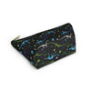 NerdyKeppie Dino Bones Gay Men's Pride Zipper Pouch with T-Bottom. A zippered accessory/makeup bag featuring a t-bottom and a Dino Bones pattern in MLM pride colors. This pride zipper pouch is fully lined and comes in two sizes.