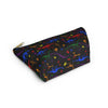 NerdyKeppie Dino Bones Rainbow Gay Pride Zipper Pouch with T-Bottom. A zippered accessory/makeup bag featuring a t-bottom and a Dino Bones pattern in rainbow gay pride colors. This pride zipper pouch is fully lined and comes in two sizes.