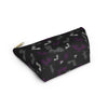 NerdyKeppie Engraved Bats Ace Pride Zipper Pouch with T-Bottom. A zippered accessory/makeup bag featuring a t-bottom and an Engraved Bats pattern in asexual pride colors. This ace pride zipper pouch is fully lined and comes in two sizes.