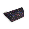 NerdyKeppie Engraved Bats Genderfluid Pride Zipper Pouch with T-Bottom. A zippered accessory/makeup bag featuring a t-bottom and an Engraved Bats pattern in genderfluid pride colors. This genderfluid pride zipper pouch is fully lined and comes in two sizes.