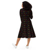A person wearing a NerdyKeppie Engraved Bats Halloween Long Sleeve Midi Dress With Pockets. 
