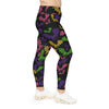 A person wearing a NerdyKeppie Engraved Bats Lesbian Pride Plus Size Leggings. 
