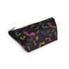 NerdyKeppie Engraved Bats Lesbian Pride Zipper Pouch with T-Bottom. A zippered accessory/makeup bag featuring a t-bottom and an Engraved Bats pattern in lesbian pride colors. This lesbian pride zipper pouch is fully lined and comes in two sizes.