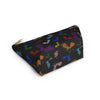 NerdyKeppie Engraved Bats Progress Pride Zipper Pouch with T-Bottom. A zippered accessory/makeup bag featuring a t-bottom and an Engraved Bats pattern in Progress pride colors. This Progress pride zipper pouch is fully lined and comes in two sizes.