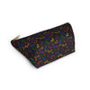 NerdyKeppie Engraved Bats Rainbow Gay Pride Zipper Pouch with T-Bottom. A zippered accessory/makeup bag featuring a t-bottom and an Engraved Bats pattern in rainbow pride colors. This gay pride zipper pouch is fully lined and comes in two sizes.