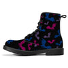 NerdyKeppie Engraved Bats Synthetic Leather Bi Pride Boots. 