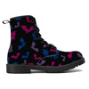 NerdyKeppie Engraved Bats Synthetic Leather Bi Pride Boots. 