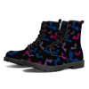 NerdyKeppie Engraved Bats Synthetic Leather Bi Pride Boots. 