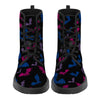 NerdyKeppie Engraved Bats Synthetic Leather Bi Pride Boots. 