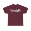 NerdyKeppie "Error 404 Gender Not Found" Cotton Trans Pride Tee Shirt. A unisex cotton tee shirt with an "Error 404 Gender Not Found" design on it in transgender pride colors. This trans pride tee shirt has a classic fit.