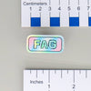 NerdyKeppie "FAG" Mirrored Pride Pin. Mirrored pride pin with "FAG" text in your choice of gay men's / MLM, Progress, rainbow, or trans pride. Say it with your whole chest.