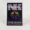 NerdyKeppie Faith & Pride Cross Enamel Pins. A Cross design for our Faith & Pride enamel pins collection, available in a wide variety of pride flag designs!