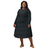 A person wearing a NerdyKeppie Faygele Little Bird Gay Pride Long Sleeve Midi Dress With Pockets. 
